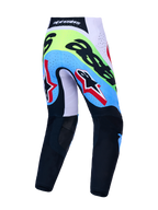 Alpinestars Pantaloni Supertech Dyna, pantaloni motocross da uomo, verde fluo e nero, vista posteriore con zone traspiranti.