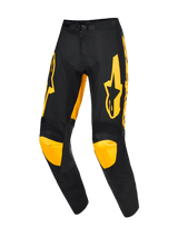 Alpinestars Pantaloni Racer Riway 2026, pantaloni da motocross, giallo e nero, con vistosi loghi gialli sulle cosce e pannelli gialli sulle ginocchia, design ergonomico pre-curvato, struttura in polyfabric resistente per gare off-road professionali