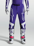 Alpinestars Pantaloni Supertech Vesta, pantaloni motocross racing uomo, blu e bianchi, vestibilità atletica e rip-stop.