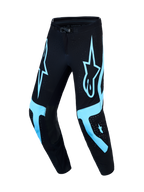 Alpinestars Pantaloni Supertech Vesta, pantaloni motocross, taglia 32, neri e turchesi, vestibilità atletica e zone ventilate