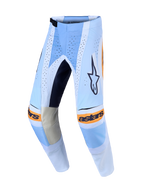 Alpinestars Pantaloni Techstar Maven, pantaloni da motocross da uomo, blu polvere e arancione, con perforazioni laser.