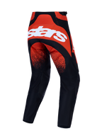 Alpinestars Pantaloni Techstar Swan, pantaloni da motocross rossi e neri con logo bianco sul retro, design racing off-road.