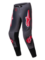 Alpinestars Pantaloni Supertech Lipan 2025, pantaloni motocross off-road, grigio fumo e rosso brillante, con fibbia magnetica auto-bloccante SX1