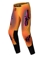 Alpinestars Pantaloni Supertech Lipan 2025, pantaloni motocross off-road da uomo, giallo e rosa con dettagli neri, fibbia magnetica e inserti in pelle sul ginocchio