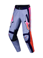 Alpinestars Pantaloni Racer Air Hunt, pantaloni da motocross uomo, viola e rosa fluo, tessuto ventilato e ginocchia in pelle.