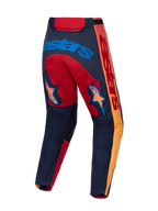 Alpinestars Pantaloni Racer Hunt, pantaloni da motocross rossi e grigi con grafiche a stella e inserti ripstop elasticizzati.