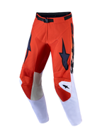 Alpinestars Pantaloni Racer Amber 2027, pantaloni motocross uomo, rosso e lilla chiaro, pannelli in pelle sulle ginocchia.