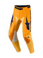 Alpinestars pantaloni Racer Amber e Racer Amber Gear Set, pantaloni motocross uomo, arancione e blu scuro, pannelli stretch.
