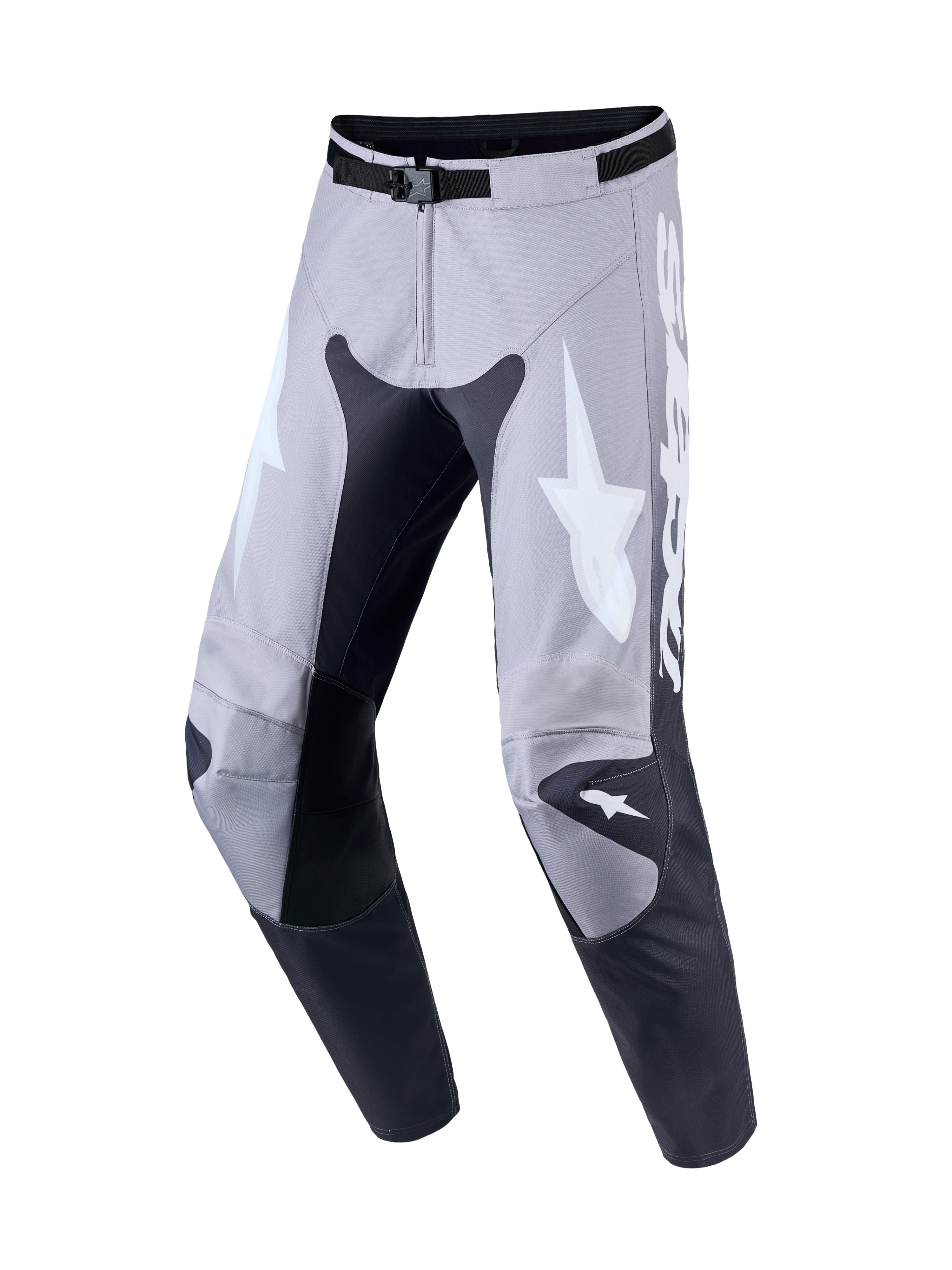 Alpinestars Pantaloni Racer Amber, pantaloni da motocross da uomo, grigio e lilla chiaro, politessuto 600D e pannelli in pelle