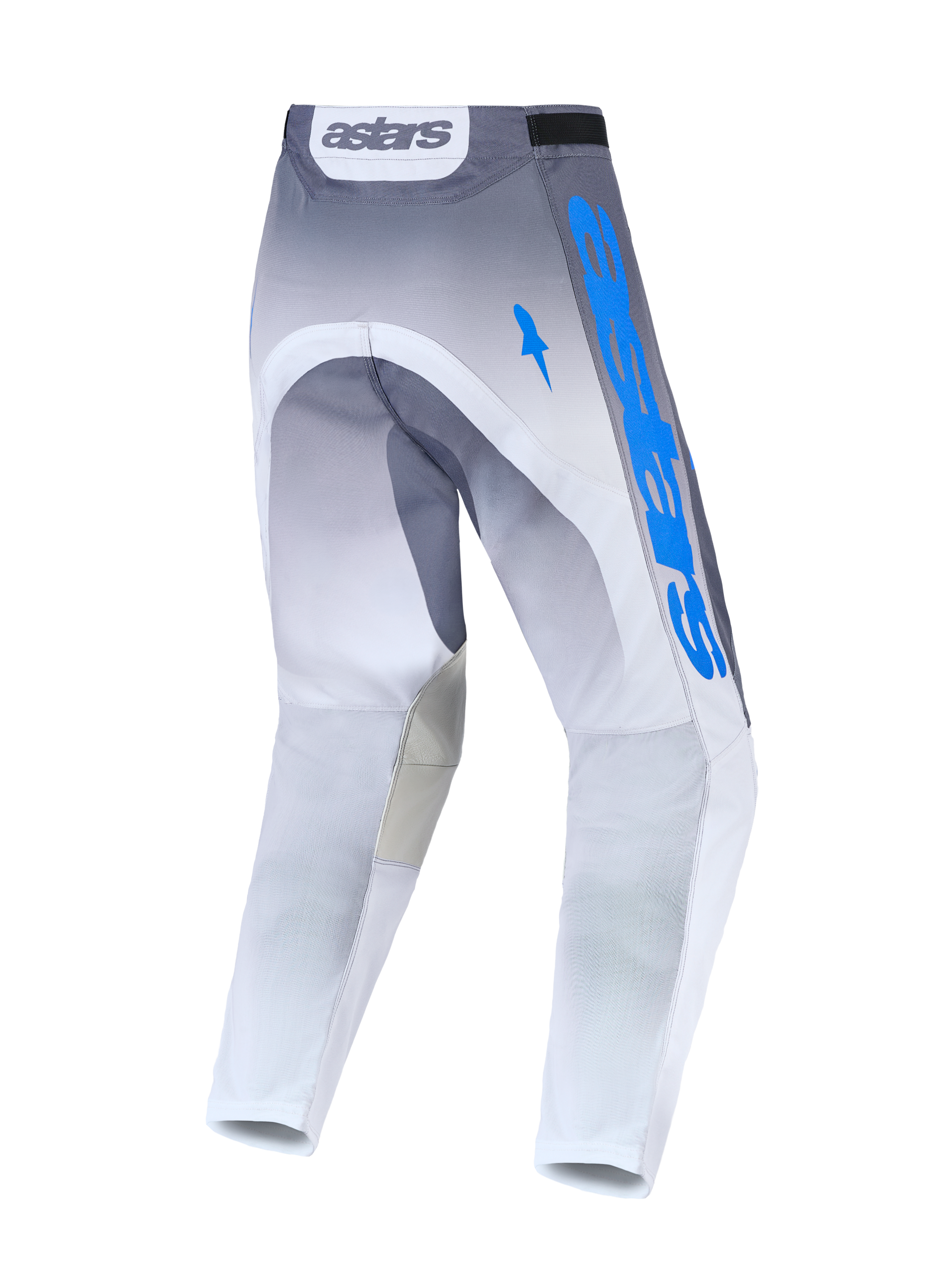 Alpinestars Pantaloni Racer Amber, pantaloni da motocross da uomo, grigi e blu, vista posteriore, polifabbricato 600D resistente