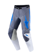Alpinestars Pantaloni Racer Amber, pantaloni motocross da uomo, grigio e blu, con pannelli rinforzati in pelle.