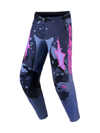 Alpinestars pantaloni Racer Lone, pantaloni da motocross uomo, grigio camo e viola, in poliestere 600D con gambe pre-curvate.
