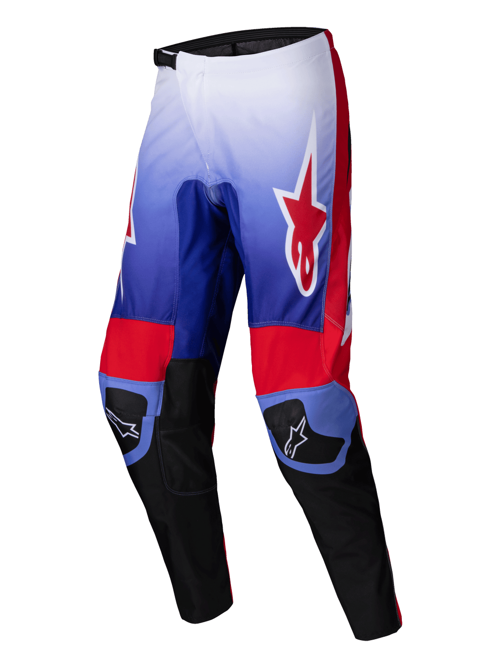 Alpinestars Pantaloni Fluid Wurx 2025, pantaloni da motocross off-road, viola e rosso brillante, con costruzione in politessuto 600D e pannelli elasticizzati