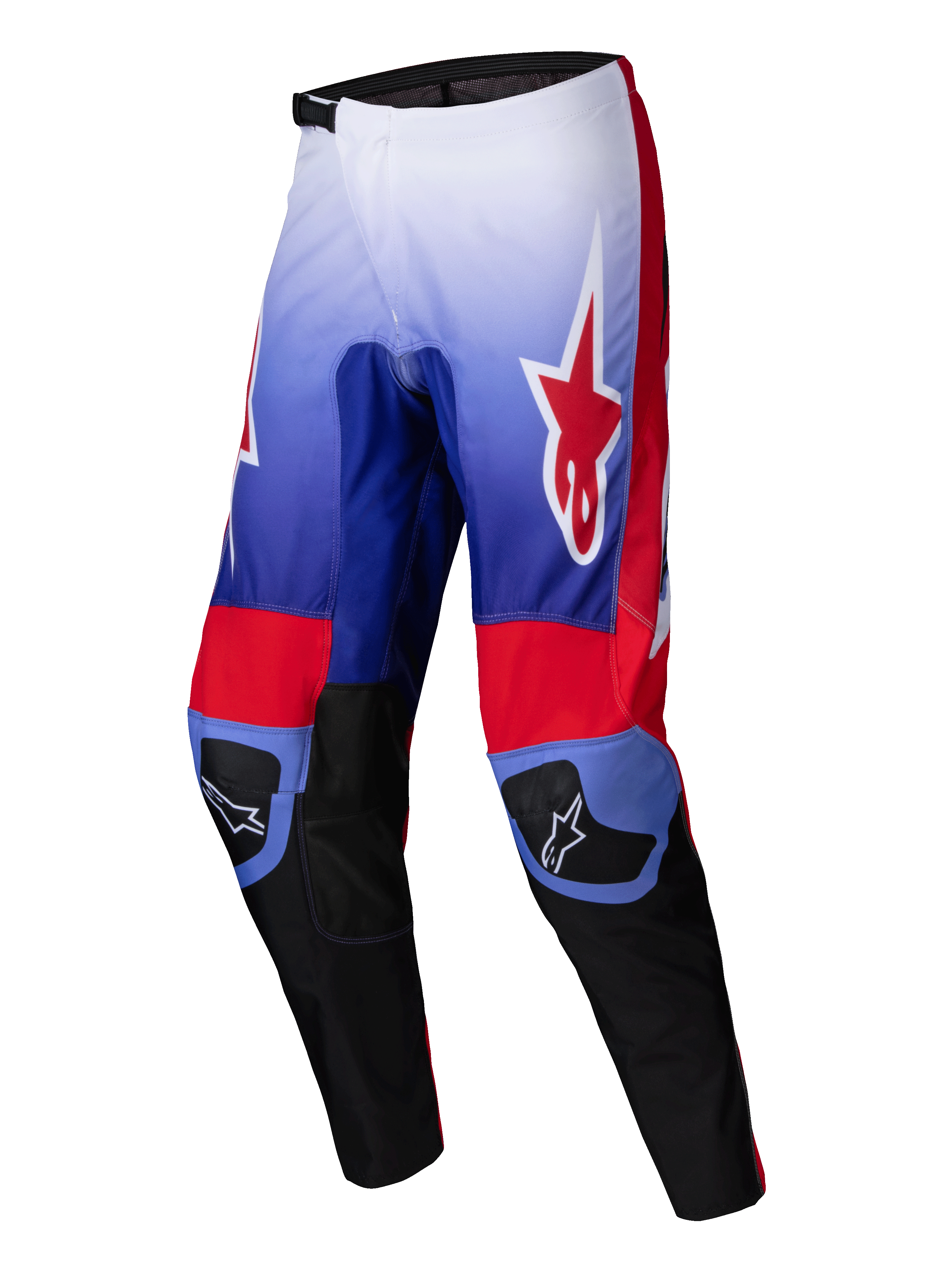 Alpinestars Pantaloni Fluid Wurx 2025, pantaloni da motocross off-road, viola e rosso brillante, con costruzione in politessuto 600D e pannelli elasticizzati