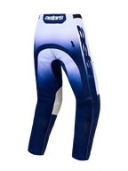 Alpinestars Pantaloni Racer Air Amber, pantaloni motocross da uomo, blu e bianchi, ventilati in poliestere 600D, vista posteriore.