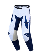 Alpinestars pantaloni Racer Air Amber da motocross da uomo blu navy e bianchi traforati con rinforzi in pelle.