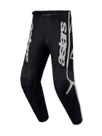 Alpinestars Pantaloni Fluid Apex V2, pantaloni da motocross uomo, neri e argento, design pre-curvato per prestazioni off-road
