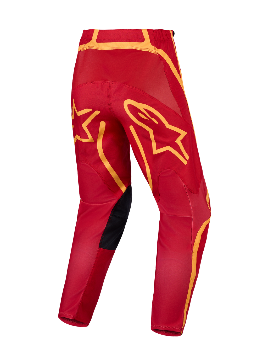 Alpinestars Pantaloni Fluid Apex V2, pantaloni da motocross per uomo, rossi e oro, seduta rinforzata e grafiche a stella.