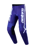 Alpinestars Pantaloni Fluid Apex V2, pantaloni da motocross da uomo, blu e bianchi, in tessuto 600D con rinforzi sulle ginocchia e design ergonomico pre-curvato.
