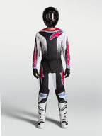 Alpinestars Pantaloni Fluid Drag, pantaloni motocross uomo neri, bianchi e rosso fluo, vestibilità ergonomica per fuoristrada.