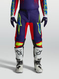 Alpinestars Pantaloni Fluid Drag, pantaloni da motocross da uomo, blu navy e rosso fuoco, vestibilità sportiva off-road.