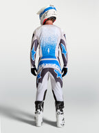 Alpinestars Pantaloni Fluid Drag, pantaloni da motocross uomo grigio e blu, vestibilità 3D e seduta rinforzata, vista posteriore