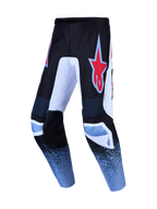 Alpinestars Pantaloni Fluid Drag, pantaloni motocross nero e blu con logo a stella rosso, in polyfabric 600D resistente