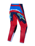 Alpinestars Pantaloni Fluid Drag, pantaloni da motocross da uomo, blu navy e rosso, vista posteriore, ideale per off-road.