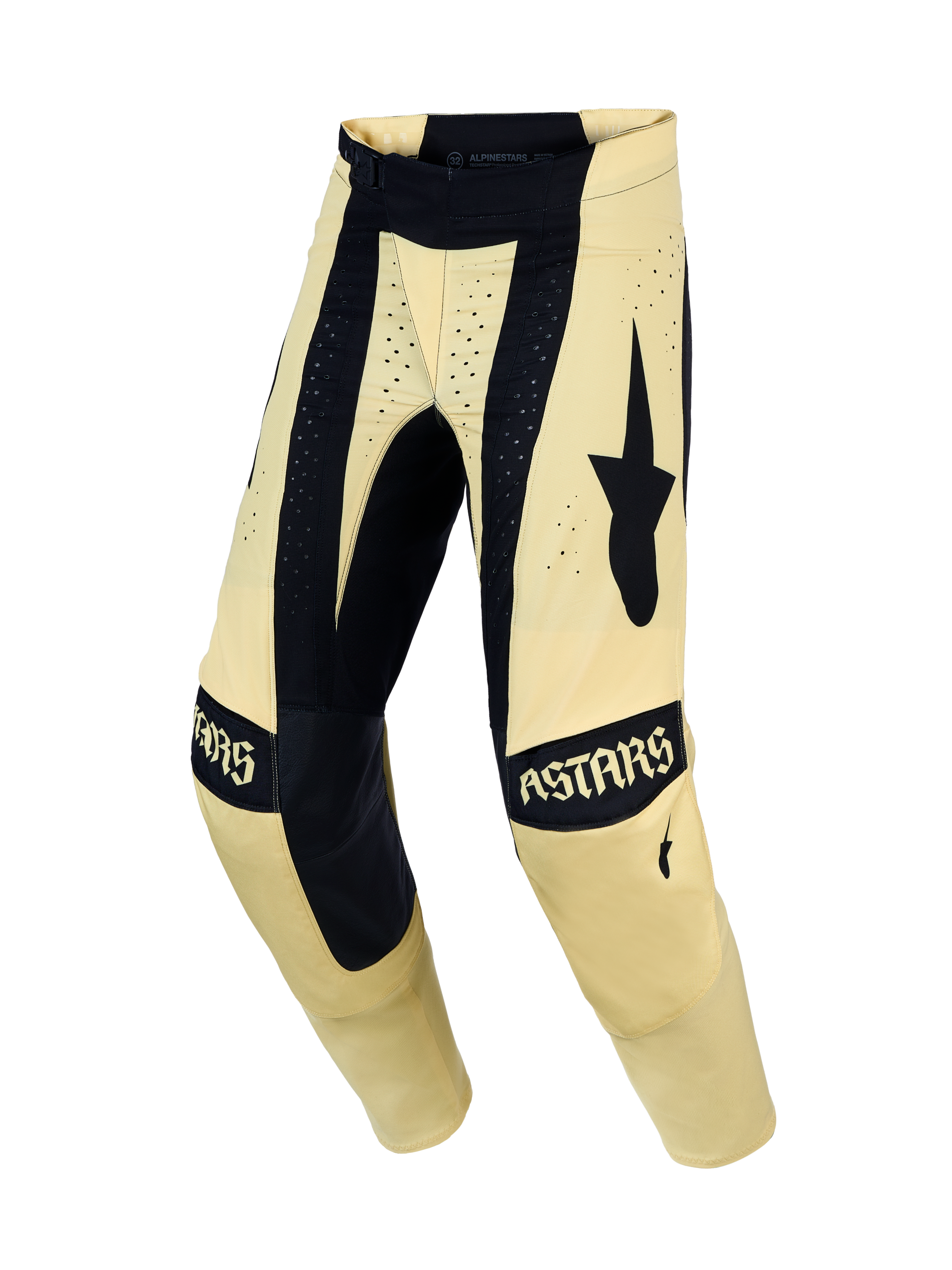 Alpinestars Techstar Atrox, pantaloni da motocross da uomo, crema e nero, con ventilazione tagliata al laser per prestazioni off-road, abbigliamento tecnico professionale per fuoristrada