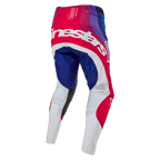 Alpinestars 2024 Techstar Pneuma Pants, pantaloni da motocross, Blu Mars Red White, vista posteriore con grande marchio Alpinestars bianco sulla seduta, pannelli blu e rossi con fondo gamba bianco, design resistente per competizioni fuoristrada