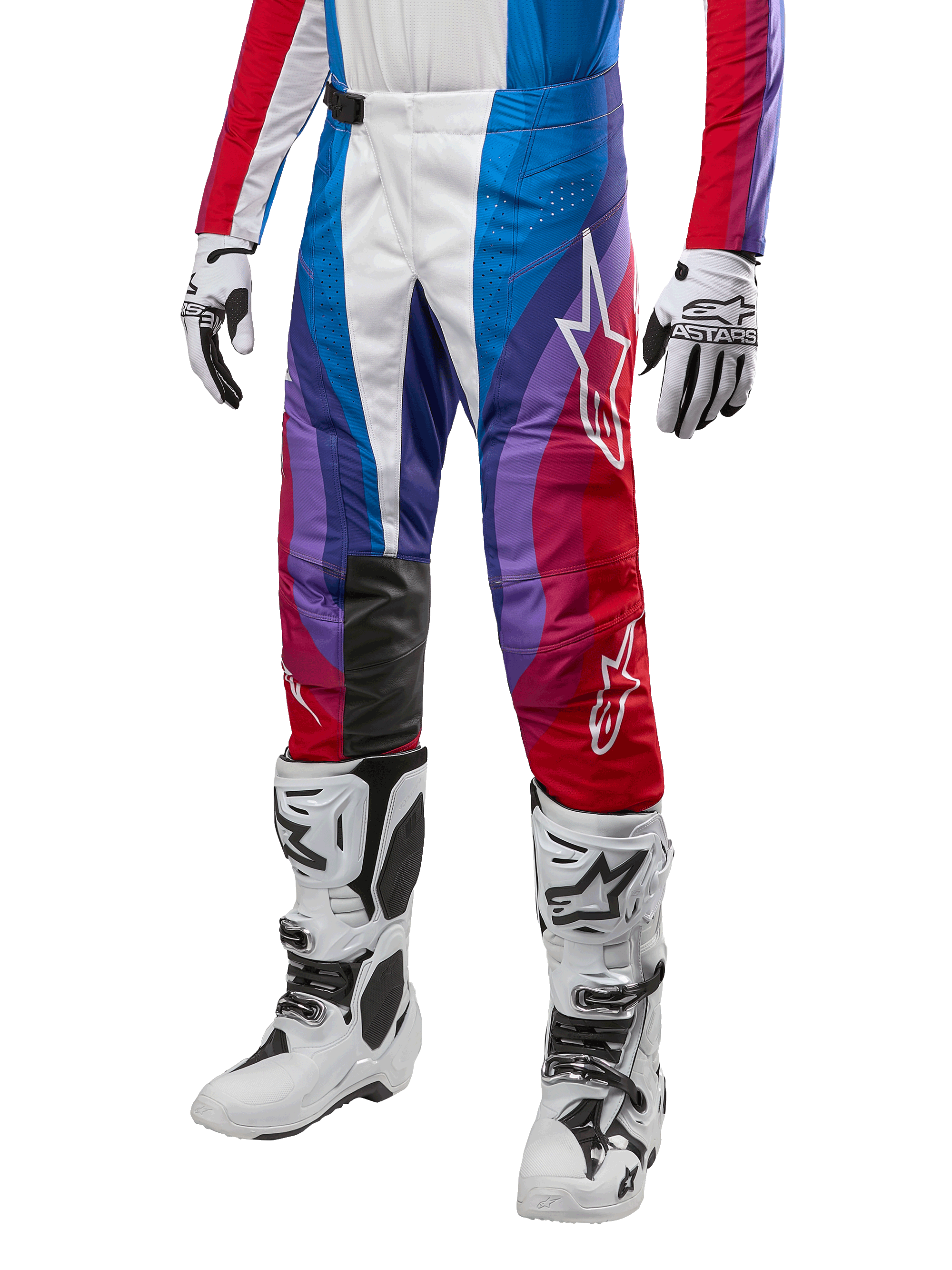 Pantaloni Moto Alpinestars Uomo, Modello Fluido Sportivo, Rosso/bianco, Taglia M