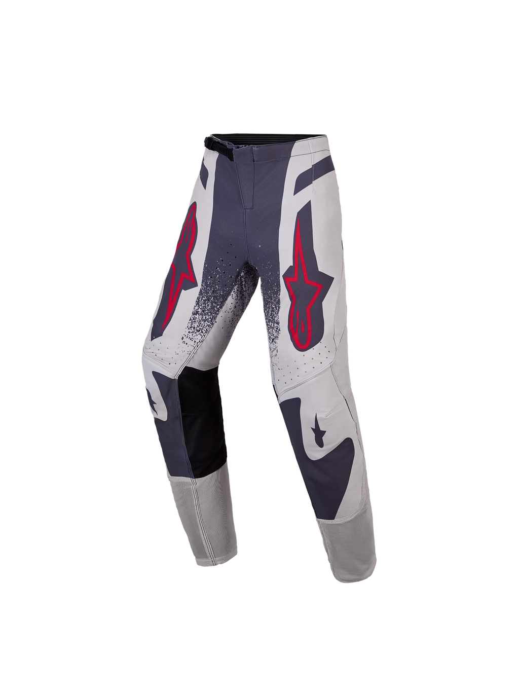 Alpinestars Pantaloni Supertech Swan Ragazzo 2027, abbigliamento motocross per ragazzi, grigio e rosso fluo, tessuto rip-stop.