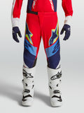 Alpinestars Pantaloni Supertech Dyna Ragazzo, pantaloni da motocross rosso fuoco e blu navy, vestibilità atletica stretch
