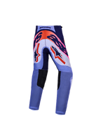 Pantaloni Alpinestars Supertech Dyna Ragazzo, da motocross, viola e rosa, vista posteriore con area della seduta rinforzata
