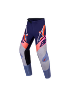 Alpinestars Pantaloni Supertech Dyna Ragazzo, pantaloni motocross viola e rosa fluo, in tessuto rip-stop elasticizzato.