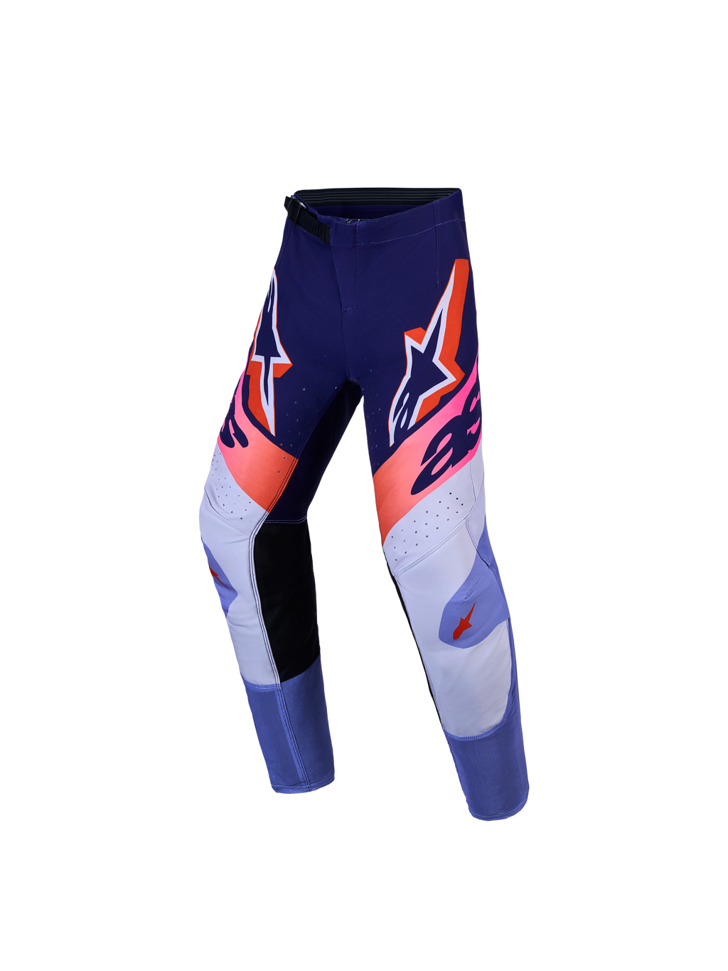 Alpinestars Pantaloni Supertech Dyna Ragazzo, pantaloni da motocross racing per ragazzi, viola e rosa fluo, in tessuto rip-stop elastico