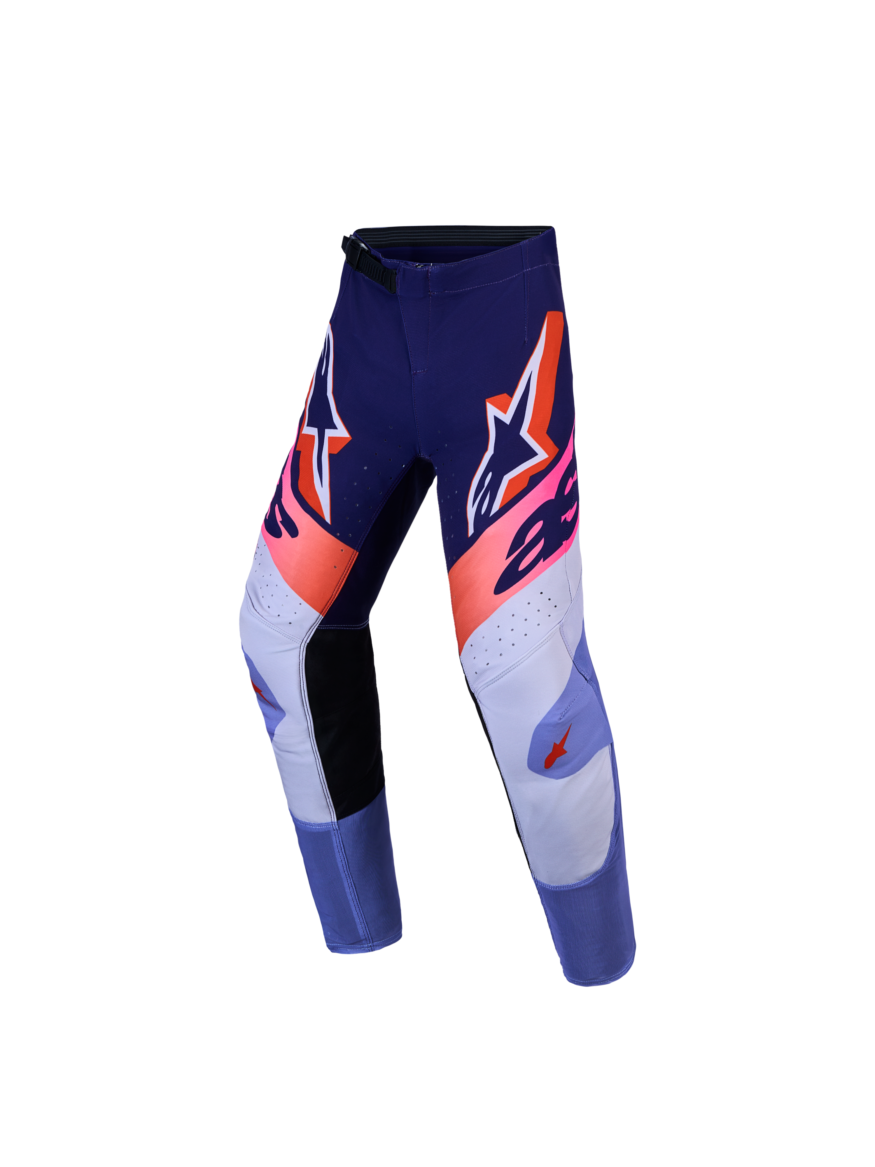 Alpinestars Pantaloni Supertech Dyna Ragazzo, pantaloni da motocross racing per ragazzi, viola e rosa fluo, in tessuto rip-stop elastico