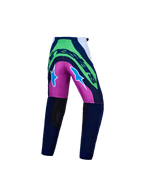 Alpinestars Pantaloni Supertech Maven Ragazzo AND Ragazzo Supertech Maven Gear Set, pantaloni da motocross per ragazzi, blu e verde fluo con inserti viola, vestibilità atletica e tessuto elasticizzato per fuoristrada.