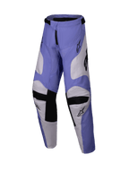 Alpinestars 2025 Youth Racer Veil Pants, pantaloni da motocross per ragazzi, viola e bianco con nero, dotati di pannelli interni alle ginocchia in pelle di capra e design ergonomico precurvato, abbigliamento resistente da fuoristrada per ragazzi