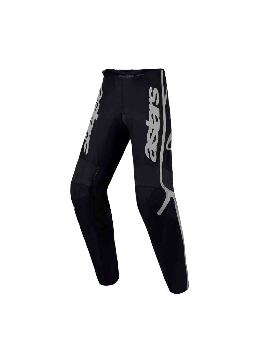 Alpinestars Pantaloni Fluid Apex V2 Ragazzo, pantaloni da motocross per giovani piloti, nero e argento, costruzione in tessuto resistente per off-road e performance fuoristrada.