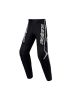 Alpinestars Pantaloni Fluid Apex V2 Ragazzo, pantaloni da motocross per giovani piloti, nero e argento, costruzione in tessuto resistente per off-road e performance fuoristrada.