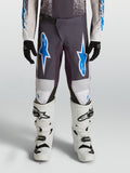 Alpinestars Pantaloni Fluid Drag Ragazzo, pantaloni da motocross grigio e blu, in poliestere 600D con ginocchia rinforzate.
