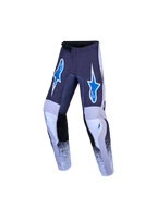 Alpinestars Pantaloni Fluid Drag Ragazzo, pantaloni da motocross per ragazzi, grigio, blu e lilla chiaro, costruzione ergonomica con gambe precurvate, ideali per MX e fuoristrada