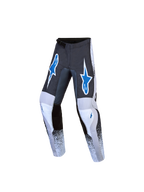Alpinestars Pantaloni Fluid Drag ragazzo 2027, pantaloni motocross per giovani piloti, grigi e blu, design pre-curvato resistente.