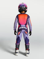 Alpinestars pantaloni Fluid Hunt ragazzo, abbigliamento motocross viola e rosa, in tessuto resistente, vista posteriore