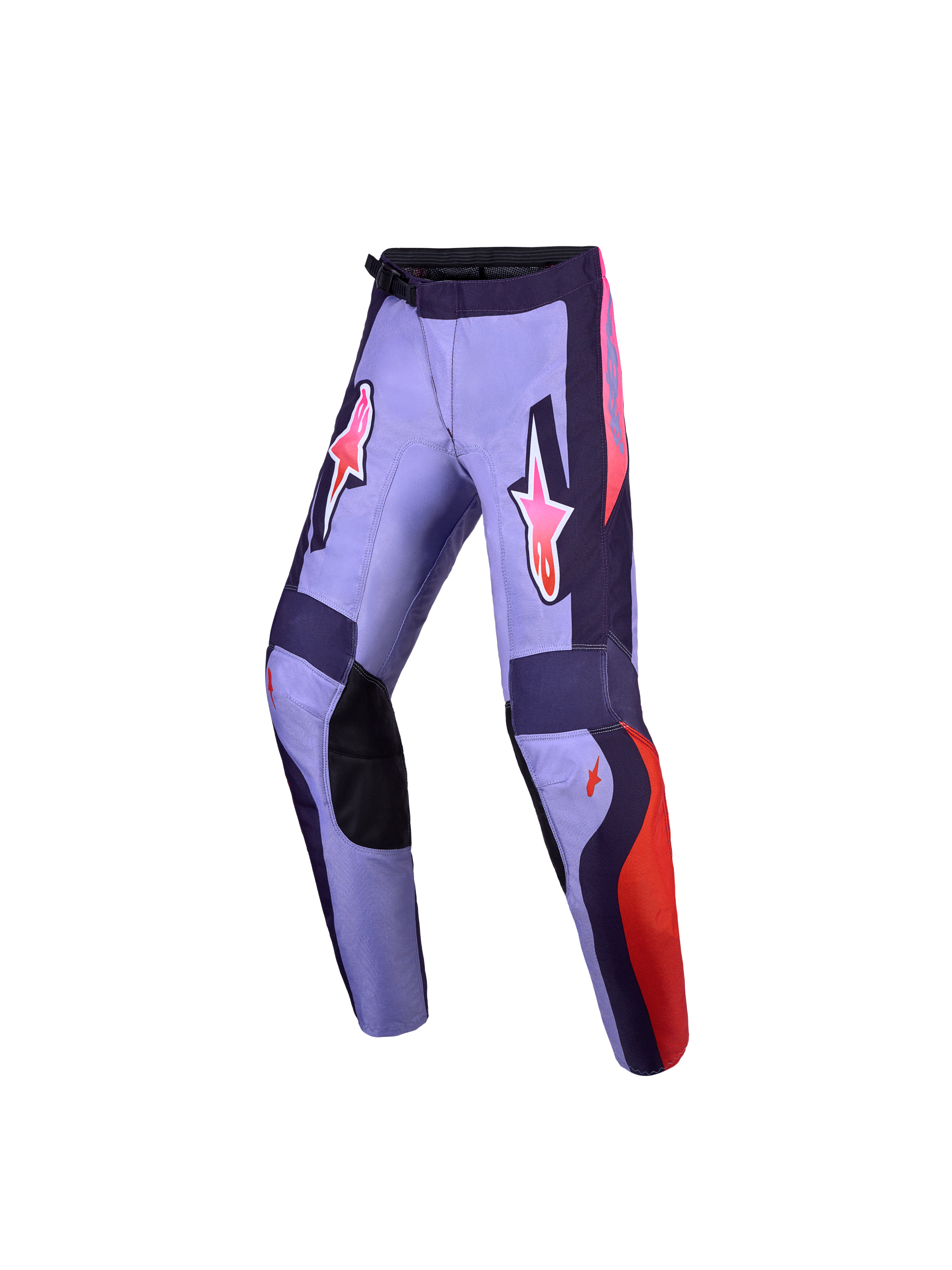Alpinestars Pantaloni Fluid Hunt Ragazzo 2027, pantaloni da motocross per ragazzi, viola e rosa, in tessuto 600D resistente con vestibilità sportiva ergonomica e rinforzi sulle ginocchia.