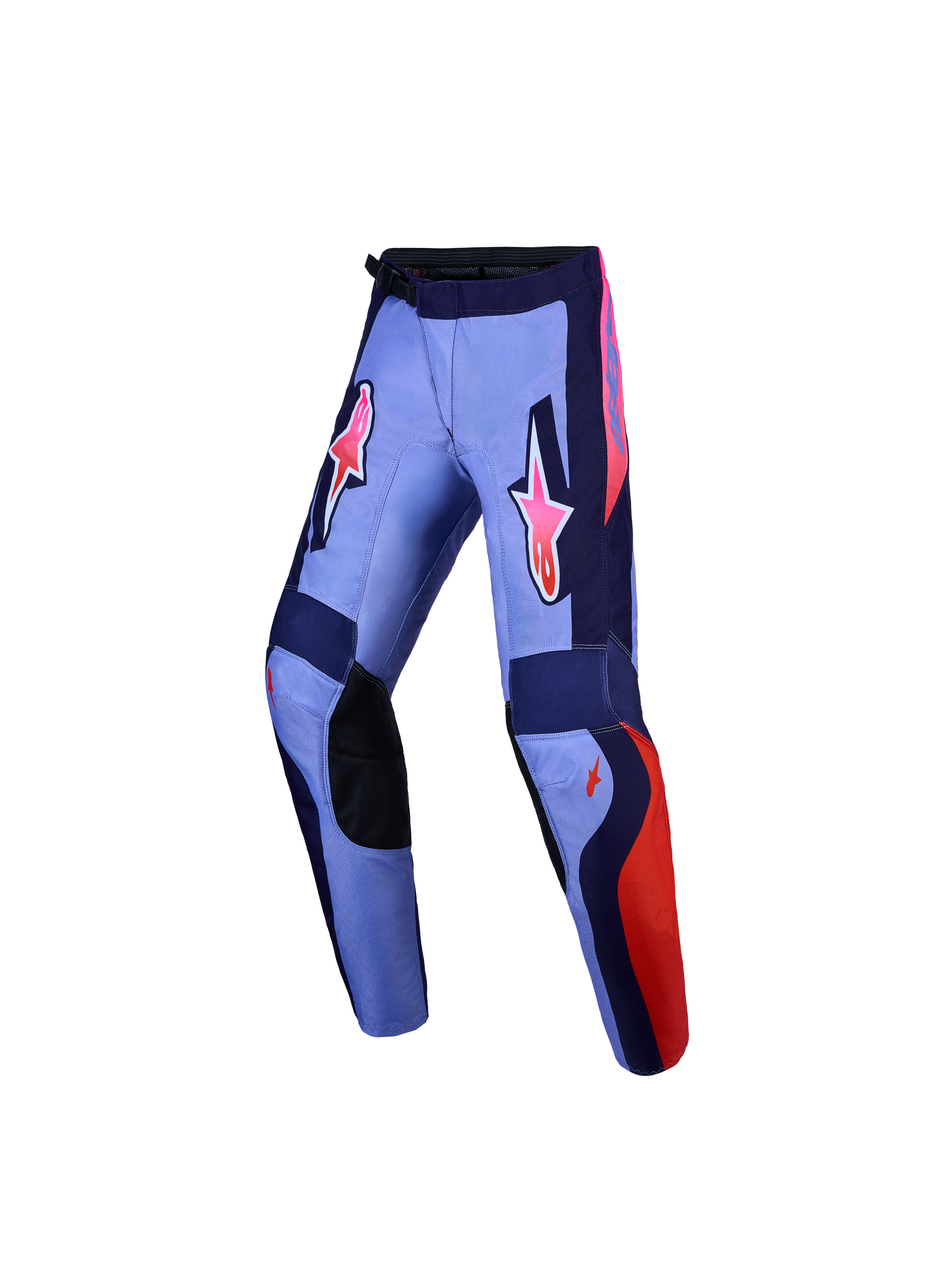 Alpinestars pantaloni Fluid Hunt ragazzo, pantaloni da motocross per ragazzi, viola e rosa fluo, vestibilità sportiva ergonomica e tessuto resistente.