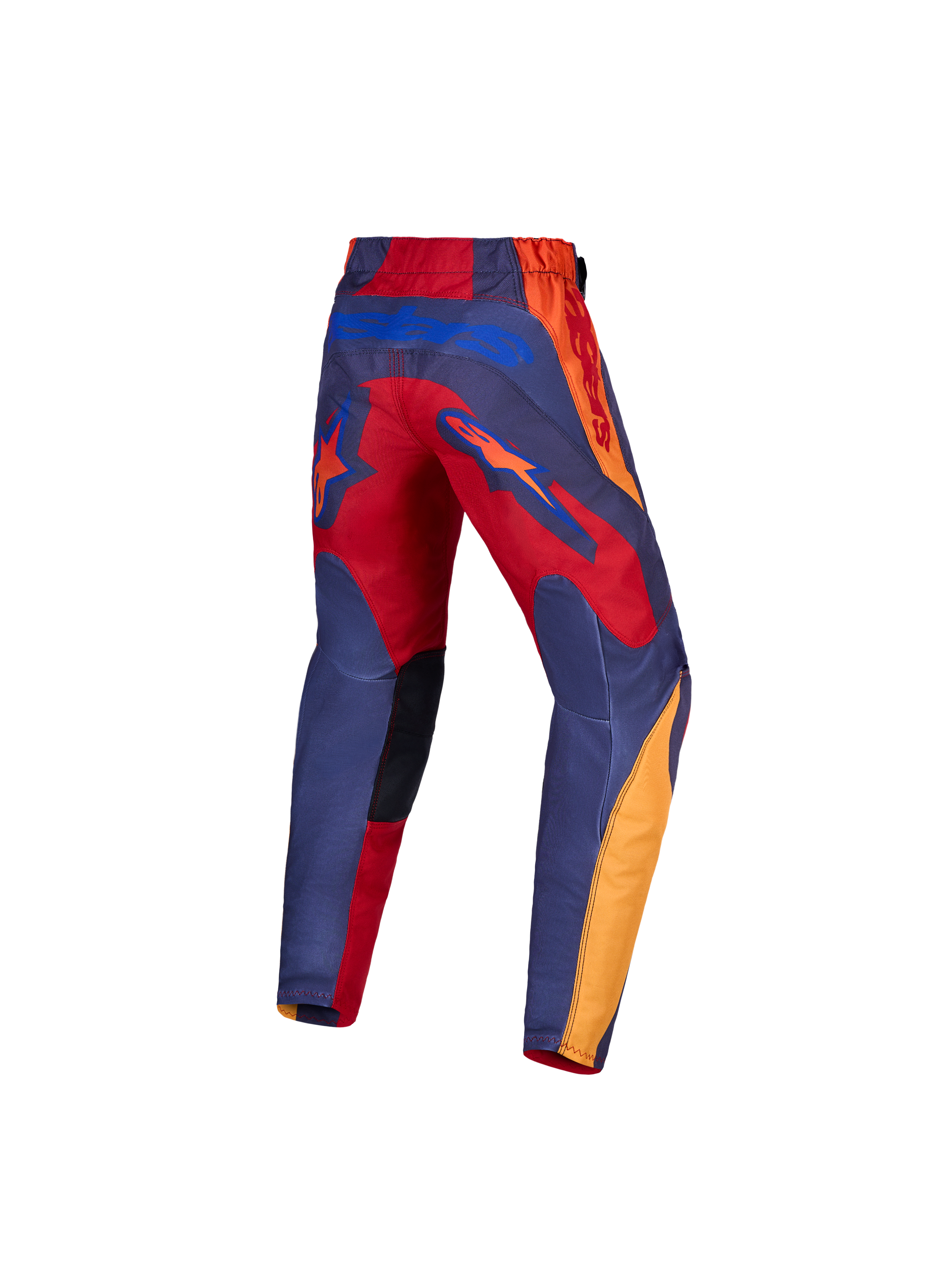 Alpinestars Pantaloni Fluid Hunt Ragazzo, pantaloni da motocross in poliestere 600D, rosso e grigio, vista posteriore.