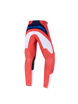 Alpinestars 2026 Youth Fluid Grid Pants, pantaloni da motocross, arancione e blu UCLA con accenti bianchi, vista posteriore con marchio Alpinestars sul carré, pannelli interni delle ginocchia neri, design ergonomico per ragazzi