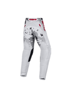 Alpinestars Pantaloni Fluid Lone Ragazzo 2027, pantaloni motocross, bianco, grigio camouflage e rosso, vista posteriore.